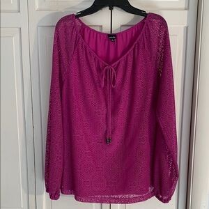 Rafaella Lavender Lace Blouse EUC
